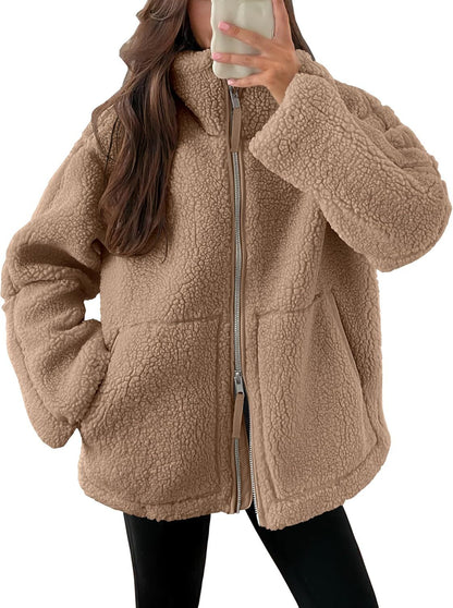 Damen Jacke Reißverschluss Gerade Ausführung