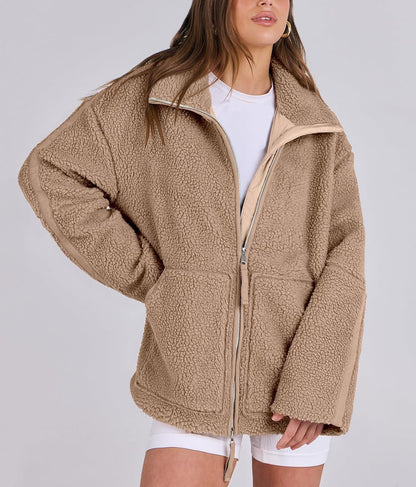 Damen Jacke Reißverschluss Gerade Ausführung