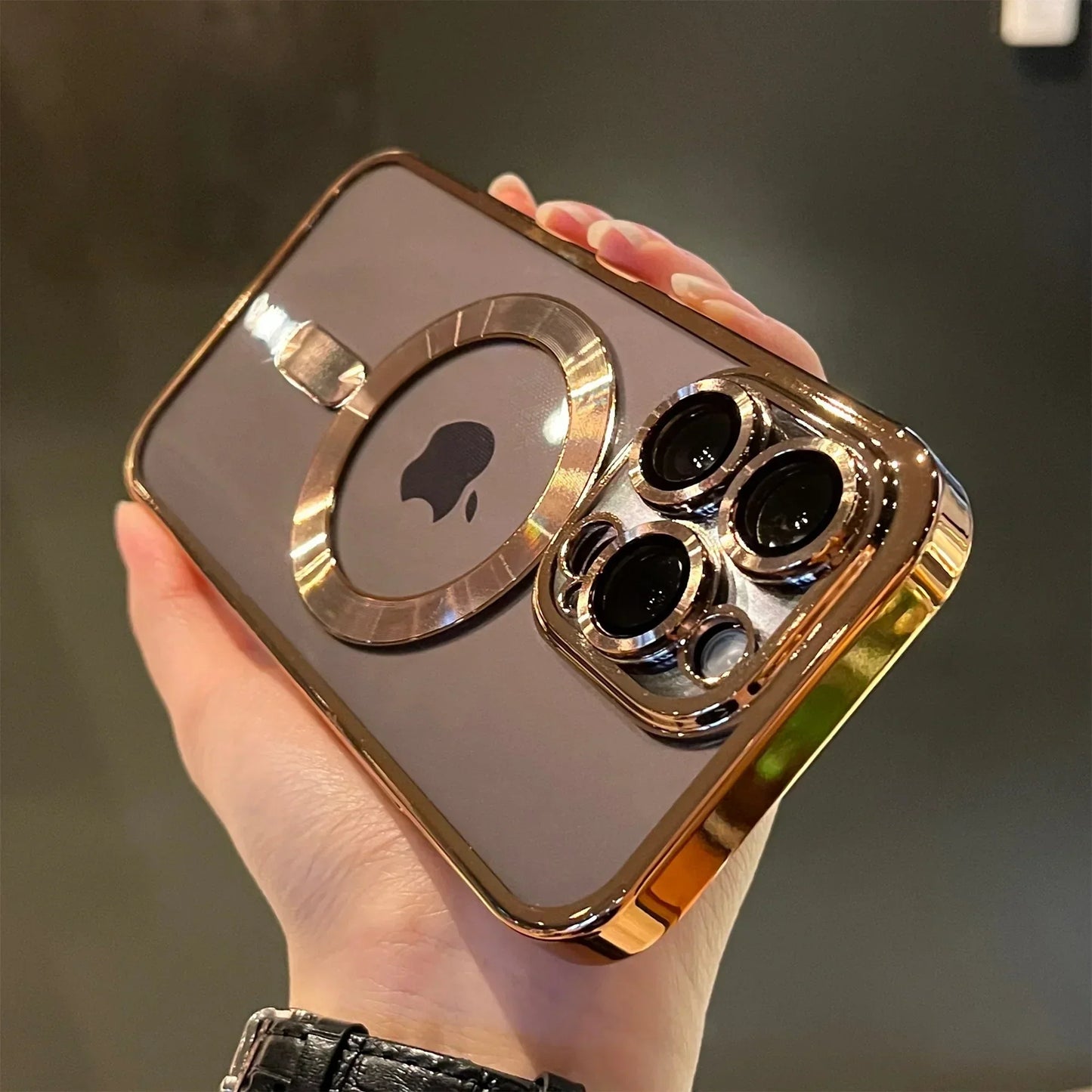 Weiches Magnetisches Handyhülle aus Plating für iPhone Transparent