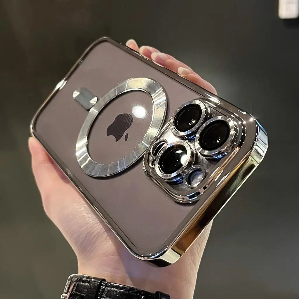 Weiches Magnetisches Handyhülle aus Plating für iPhone Transparent