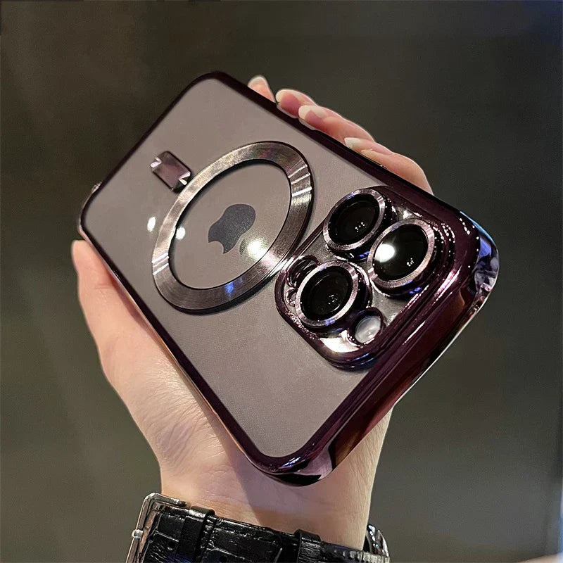 Weiches Magnetisches Handyhülle aus Plating für iPhone Transparent