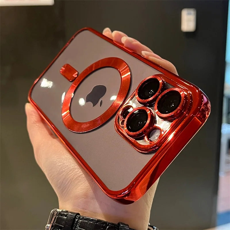 Weiches Magnetisches Handyhülle aus Plating für iPhone Transparent