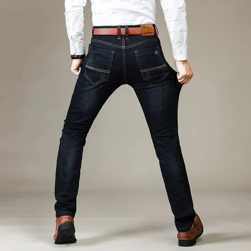Herren Stretchjeans Gerade Geschnitten Schwarz - Norvielle