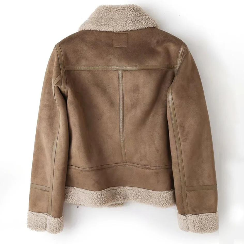 Norvielle Herren Lederjacke Sherpa-Futter Braun - Norvielle