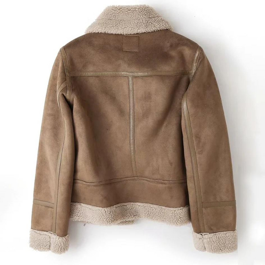 Norvielle Herren Lederjacke Sherpa-Futter Braun - Norvielle