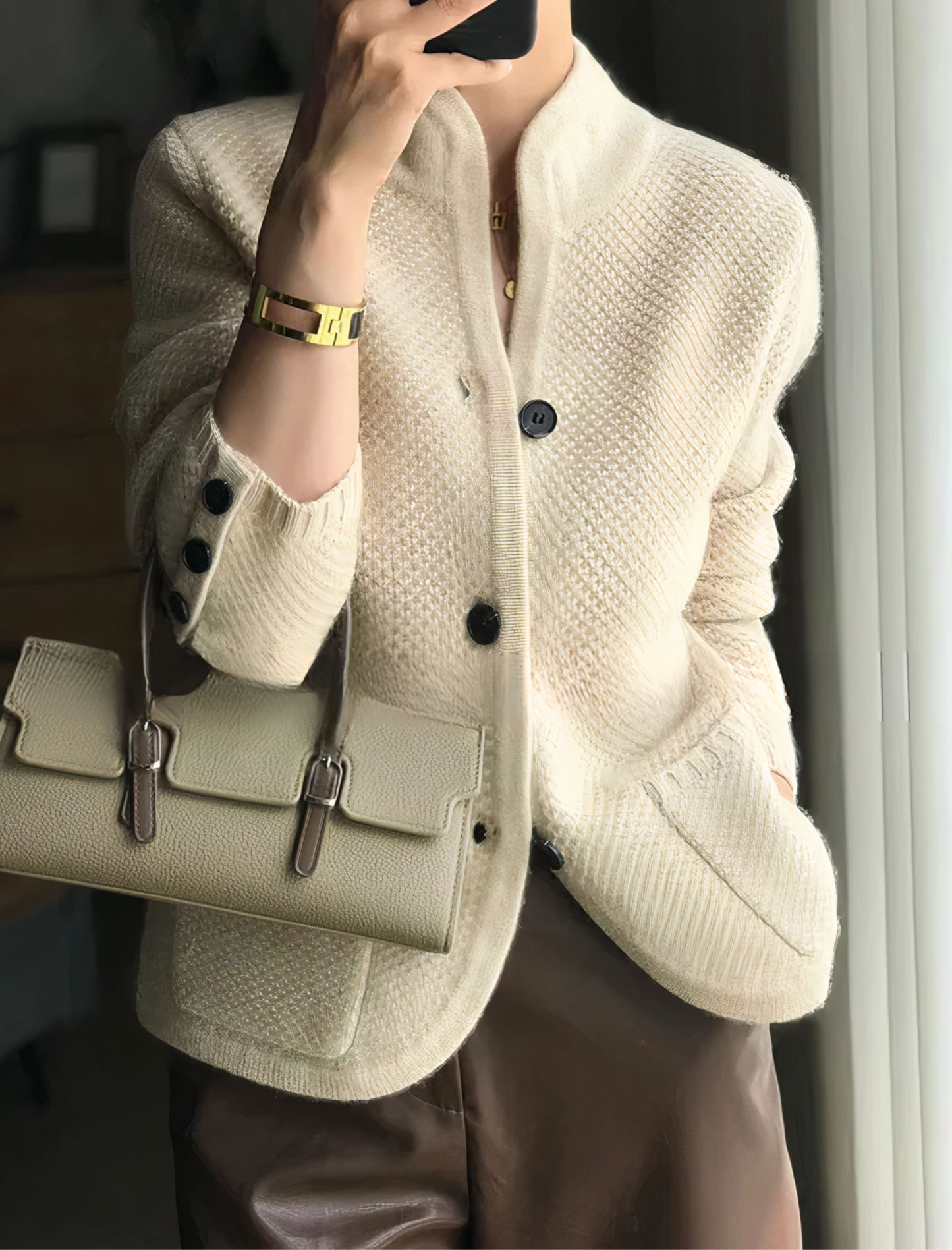 Damen Strickjacke Mit Knöpfen Bequem - Norvielle