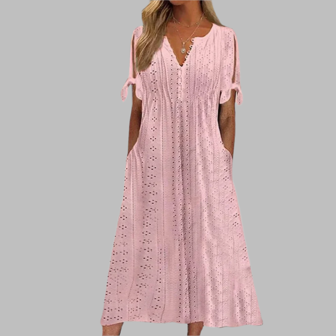 Damen Boho Midi Kleid Sommer Elegantes Design