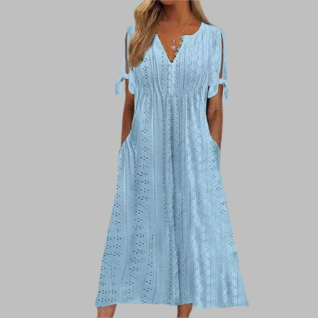 Damen Midikleid Boho-Stil Leicht Sommerlich