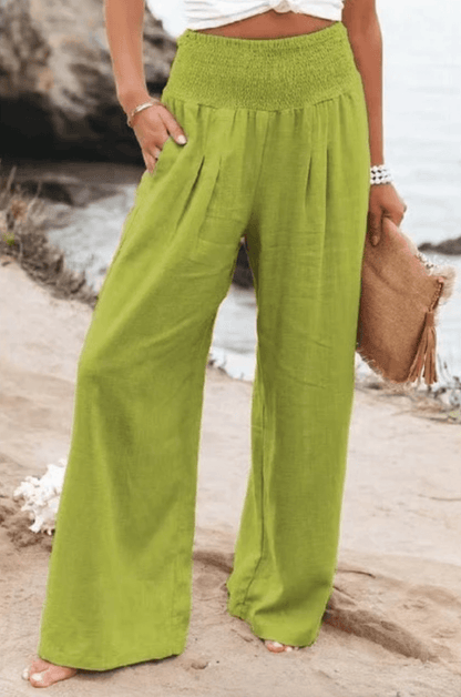 Norvielle Damen Dehnbare Palazzo-Hose Elegant