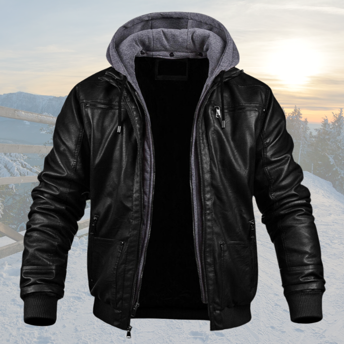 Herren Winterjacke Freizeit Schwarz - Norvielle