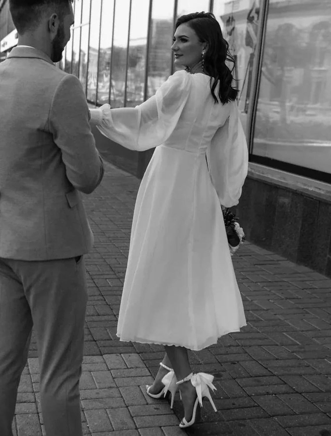 Damen Festkleid Midilänge