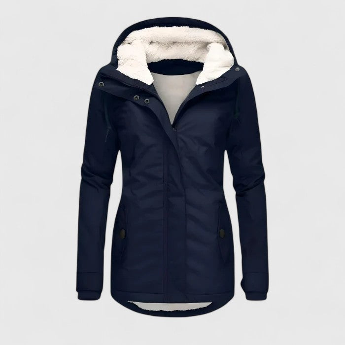 Seravia Damen Regenjacke Wasserdicht Stylisch Schwarz - Norvielle
