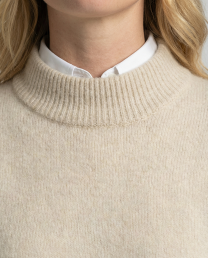 Damen Cashmerepullover Elegantes Design Beige