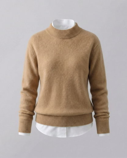 Damen Cashmerepullover Elegantes Design Beige