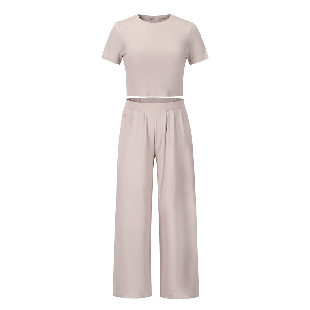 Elegantes Damen Zweiteiler-Set Crop- Palazzo-Hose
