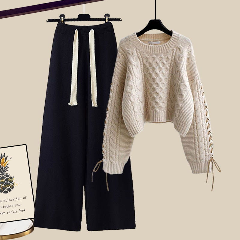 Damen Strickpullover und Hosen-Set Bequem - Norvielle