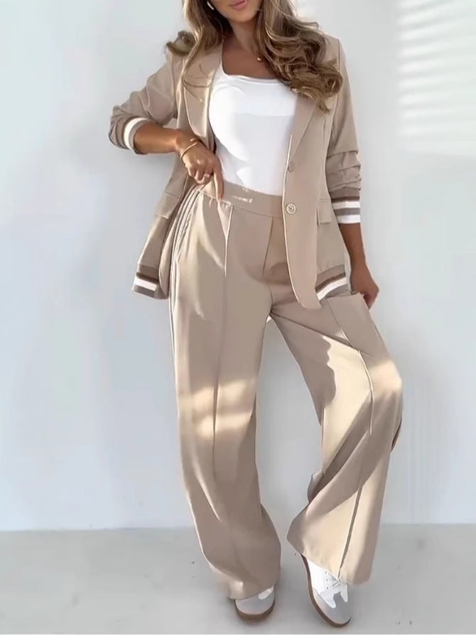 Damen Zweiteiler Anzug Blazer und weite Hose - Norvielle
