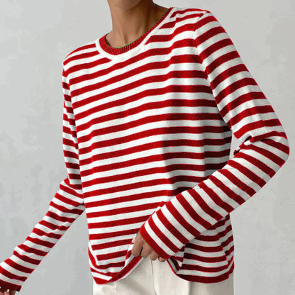Norvielle Damen T-Shirt Gestreift Leichter Stoff
