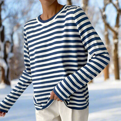 Damen Langarmshirt Lässig Gestreift - Norvielle