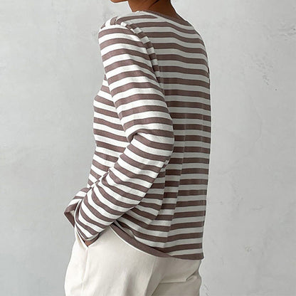 Norvielle Damen T-Shirt Gestreift Leichter Stoff