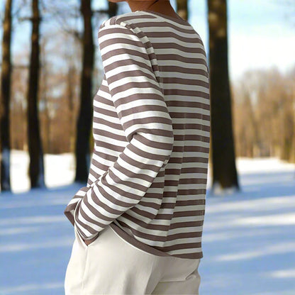 Damen Langarmshirt Lässig Gestreift
