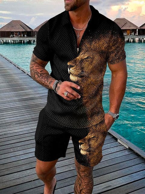 Herren Freizeit-Set Zweiteilig mit Aufdruck