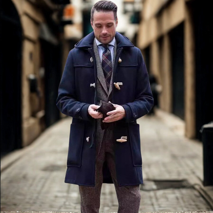 Herren Trenchcoat Halblang Mit Kapuze Knebelverschluss - Norvielle