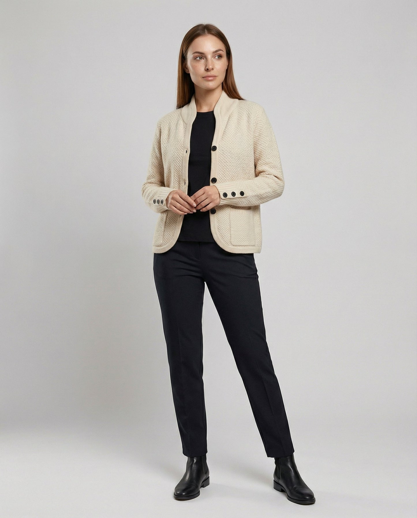Damen Kaschmir Strickjacke