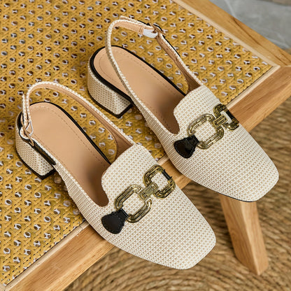 Damen Sandalen Blockabsatz Geschlossene Spitze Verstellbar