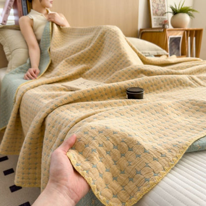 Matelassé Baumwolldecke Wende-Seersucker Optik Weiß