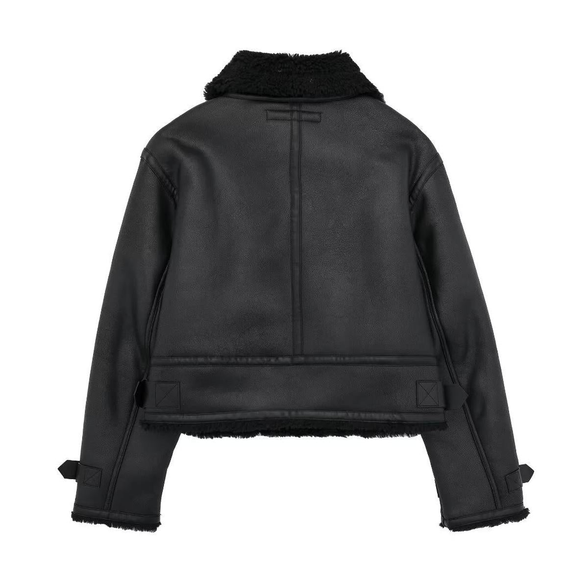 Damen Winterjacke Wattiert Kunstfellkragen