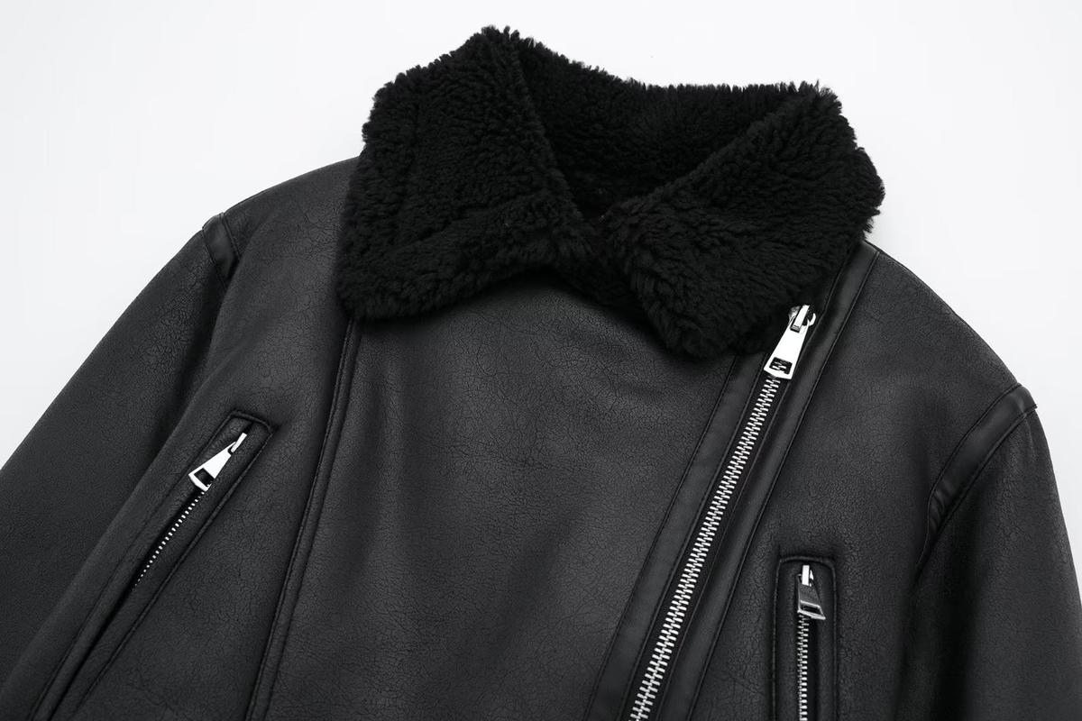 Damen Winterjacke Wattiert Kunstfellkragen