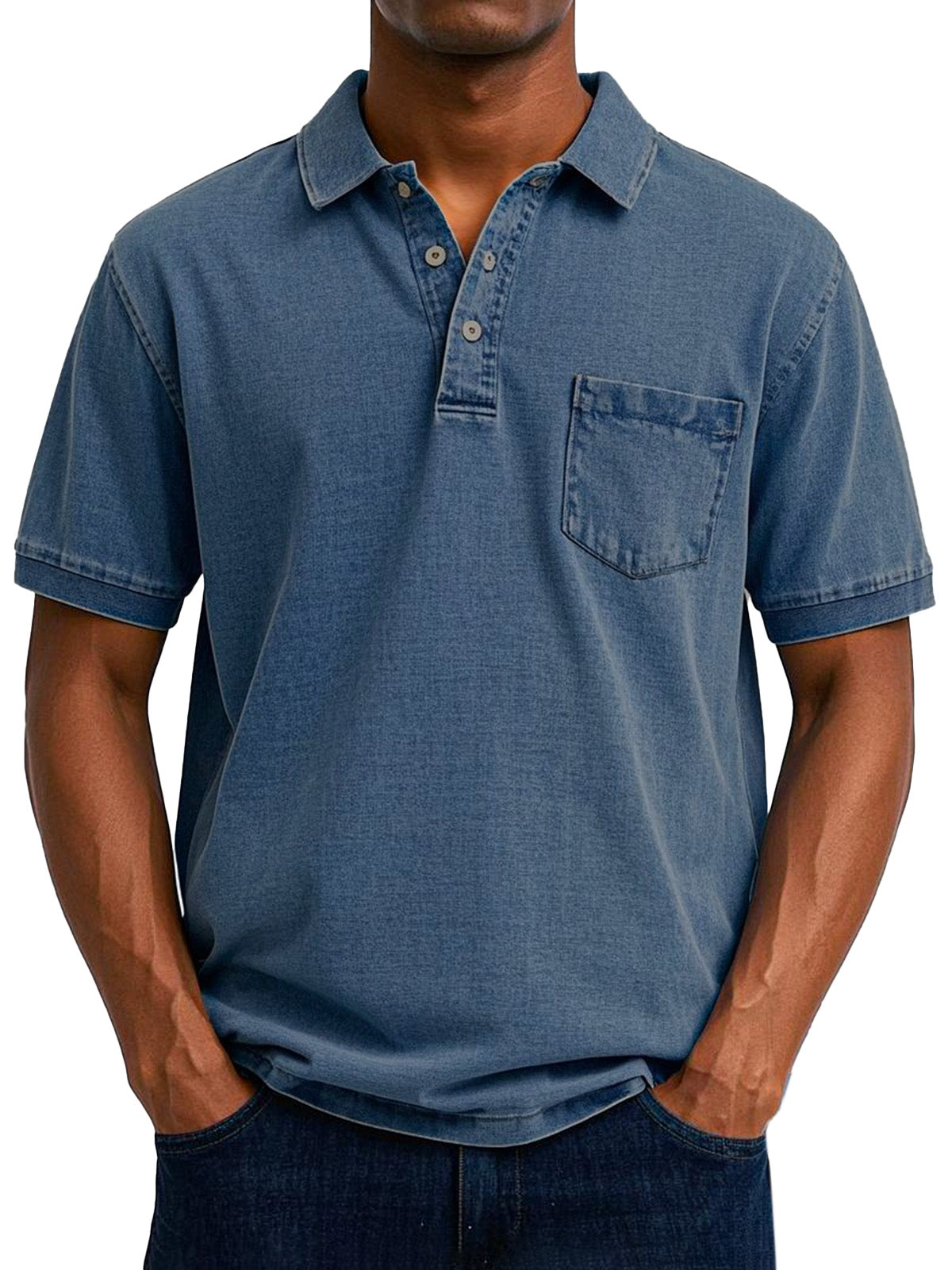 Herren Polo Shirt mit Brusttasche Baumwolle Lässig