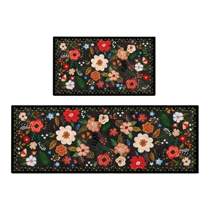 Wiesen Blumen Küchenmatten-Set Boho-Design