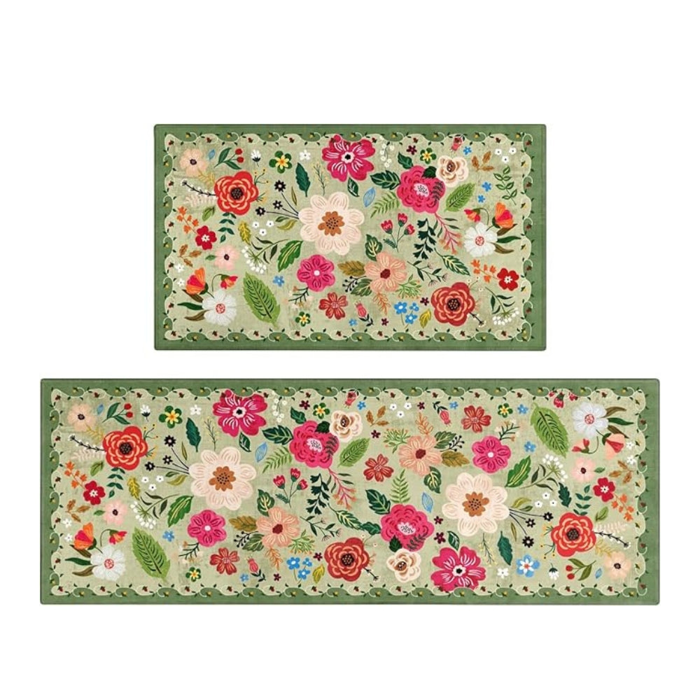 Wiesen Blumen Küchenmatten-Set Boho-Design