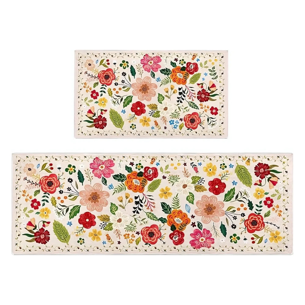 Wiesen Blumen Küchenmatten-Set Boho-Design