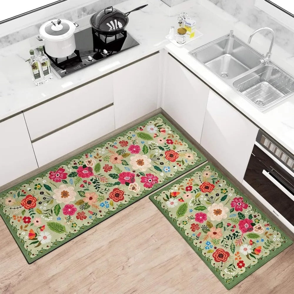 Wiesen Blumen Küchenmatten-Set Boho-Design - Norvielle