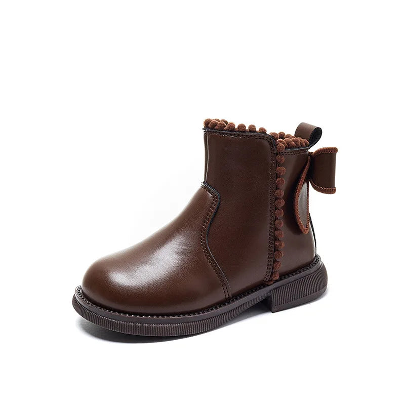 Mädchen Stiefelette Bequem PU Leder Rutschfest