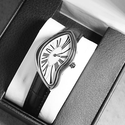 Herren Lederarmbanduhr Schwarzes Leder - Norvielle