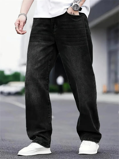 Norvielle Herren Baggy Jeans Relaxed Fit Vintage Stil - Norvielle