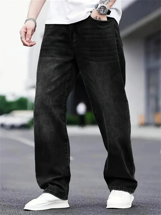 Norvielle Herren Baggy Jeans Relaxed Fit Vintage Stil - Norvielle