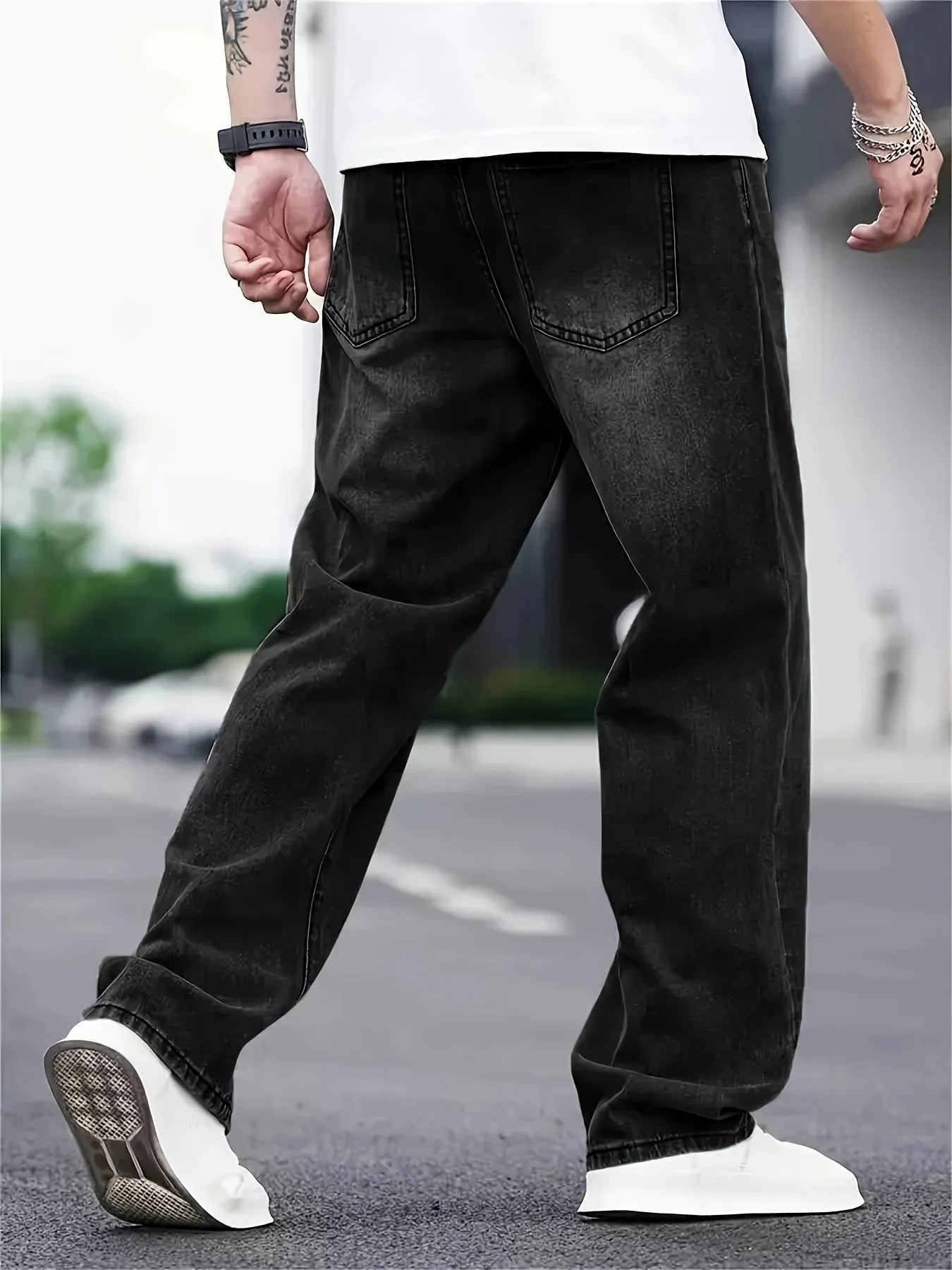 Norvielle Herren Baggy Jeans Relaxed Fit Vintage Stil