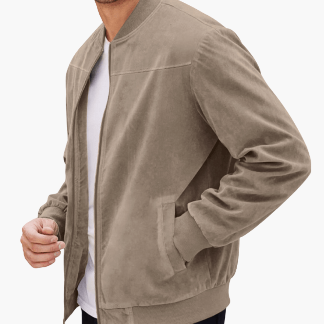 Herren Wildleder Bomberjacke Lässig