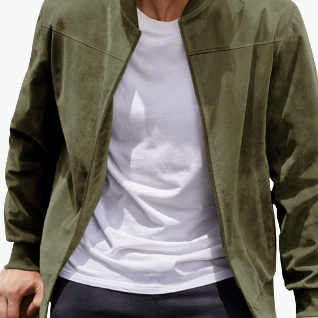 Herren Wildleder Bomberjacke Lässig