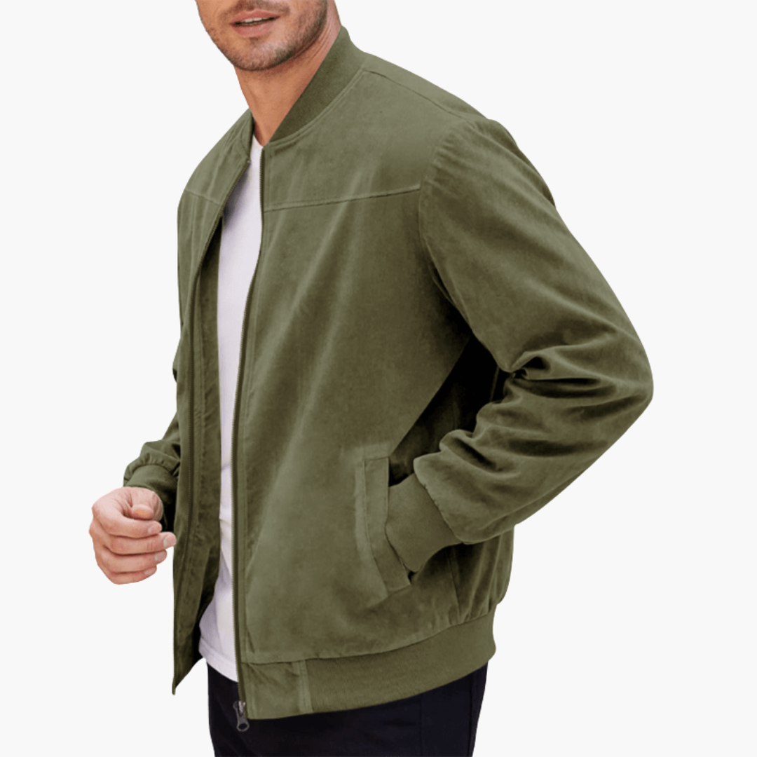 Herren Wildleder Bomberjacke Lässig