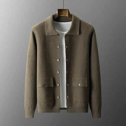 Herren Cardigan Tailliert Mit Knöpfen Vielseitig