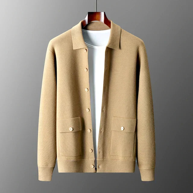 Herren Strickjacke Tailliert Mit Knöpfen Vielseitig