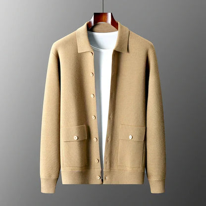 Herren Strickjacke Tailliert Mit Knöpfen Vielseitig