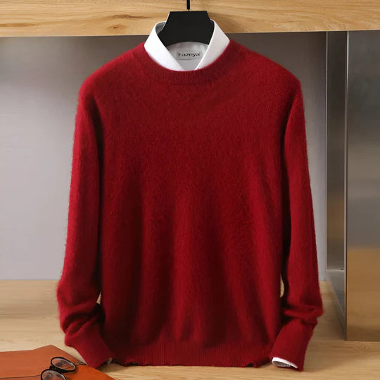 Herren Cashmere Pullover O-Ausschnitt Leichtgewicht