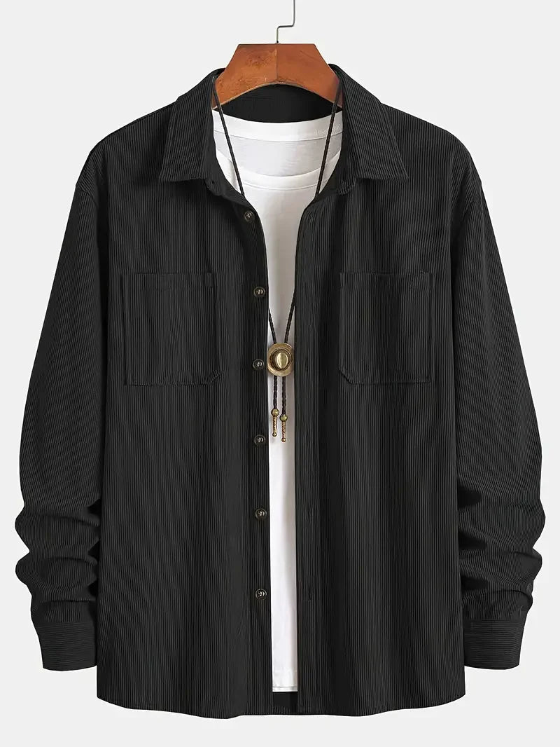 Herren Cordjacke Lässiger Schnitt Mit Taschen - Norvielle